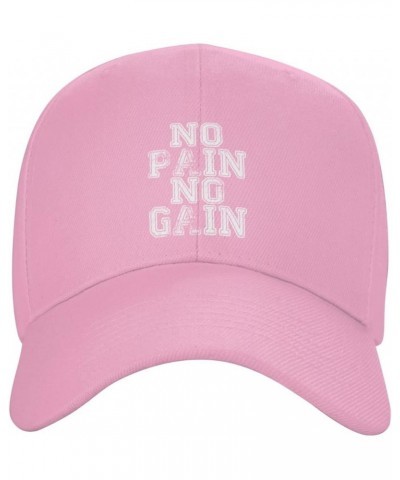 Women's and Men's Baseball Hats No Pain No Gain Classic Dad Hat Adjustable Casquette Cap Pink $10.09 Baseball Caps