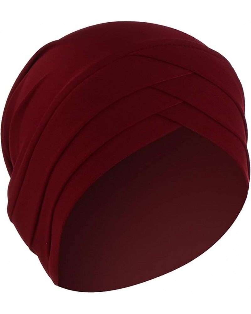 Women Head Wrap African Turban Hats Head Wraps for Black Women Rhinestones Turbans Beanie Cap Turban Women Turban Cap Red $7....