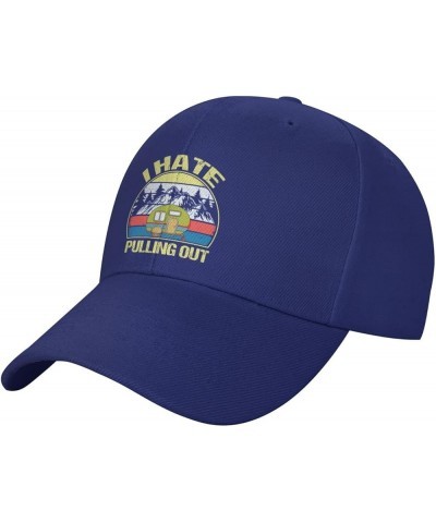 Hat I Hate Pulling Out Retro Travel Trailer Funny Baseball Cap Men Women Cowboy hat Trucker Hat Golf Dad Cap Blue $10.07 Base...