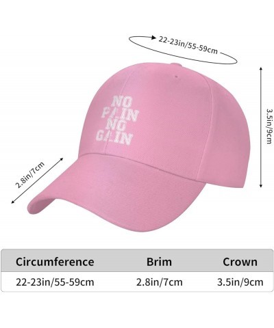 Women's and Men's Baseball Hats No Pain No Gain Classic Dad Hat Adjustable Casquette Cap Pink $10.09 Baseball Caps