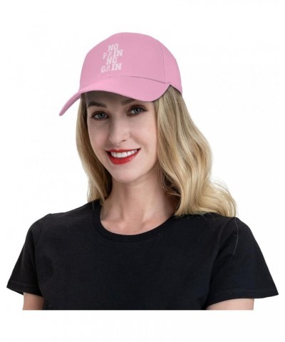 Women's and Men's Baseball Hats No Pain No Gain Classic Dad Hat Adjustable Casquette Cap Pink $10.09 Baseball Caps