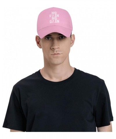 Women's and Men's Baseball Hats No Pain No Gain Classic Dad Hat Adjustable Casquette Cap Pink $10.09 Baseball Caps