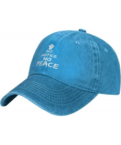 No Justice No Peace Cowboy Baseball Hat Adjustable Washable Cowboy Baseball Hat Unisex Black Blue $17.57 Cowboy Hats