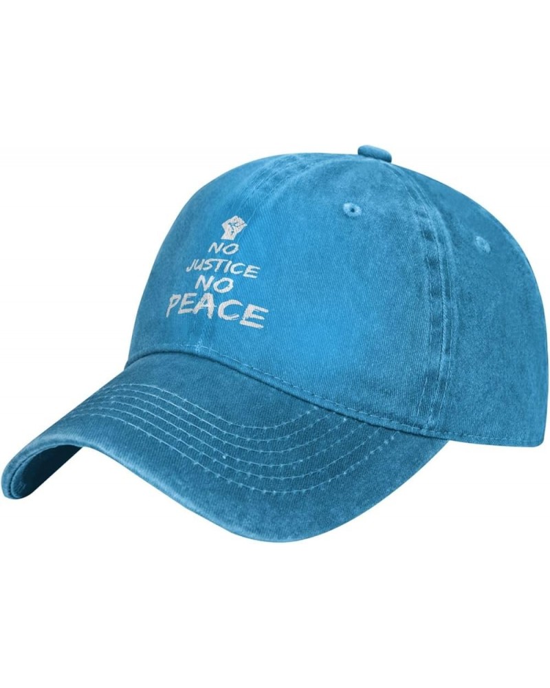 No Justice No Peace Cowboy Baseball Hat Adjustable Washable Cowboy Baseball Hat Unisex Black Blue $17.57 Cowboy Hats