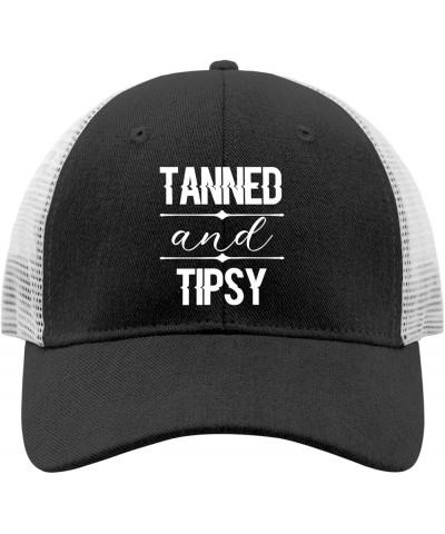 Tanned and Tipsy Hat for Men Baseball Cap Stylish Washed Ball Caps Light Weight Allblack $10.78 Baseball Caps