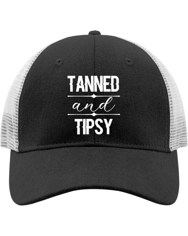 Tanned and Tipsy Hat for Men Baseball Cap Stylish Washed Ball Caps Light Weight Allblack $10.78 Baseball Caps