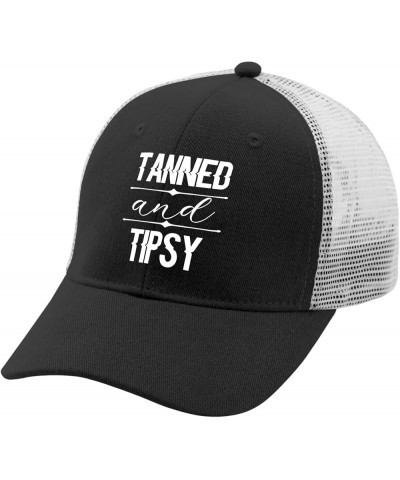 Tanned and Tipsy Hat for Men Baseball Cap Stylish Washed Ball Caps Light Weight Allblack $10.78 Baseball Caps