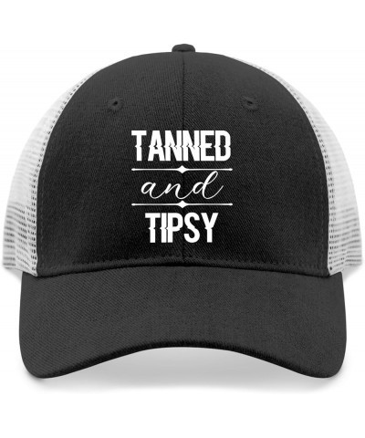 Tanned and Tipsy Hat for Men Baseball Cap Stylish Washed Ball Caps Light Weight Allblack $10.78 Baseball Caps