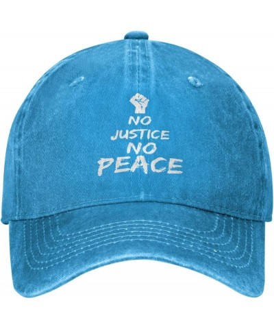 No Justice No Peace Cowboy Baseball Hat Adjustable Washable Cowboy Baseball Hat Unisex Black Blue $17.57 Cowboy Hats