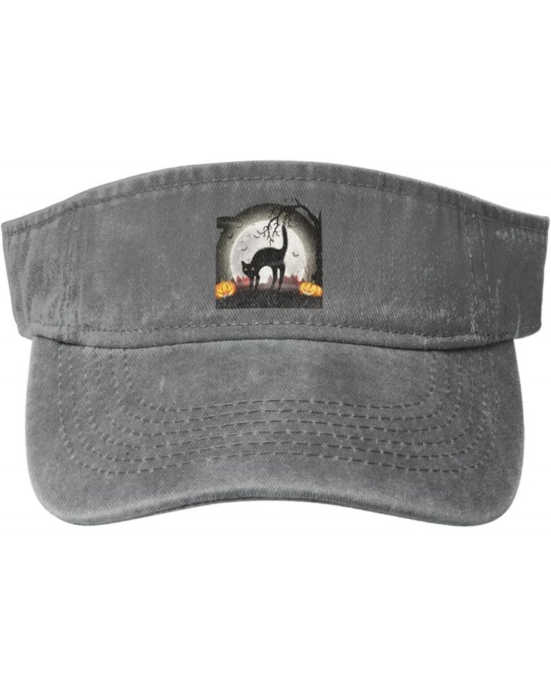 Crazy Cat Sun Visor Hats for Women Men Sun Hat Vintage Golf Hat Adjustable Baseball Cap Gray $12.13 Visors