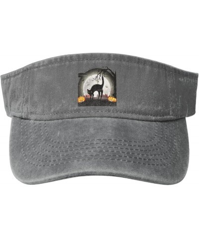 Crazy Cat Sun Visor Hats for Women Men Sun Hat Vintage Golf Hat Adjustable Baseball Cap Gray $12.13 Visors