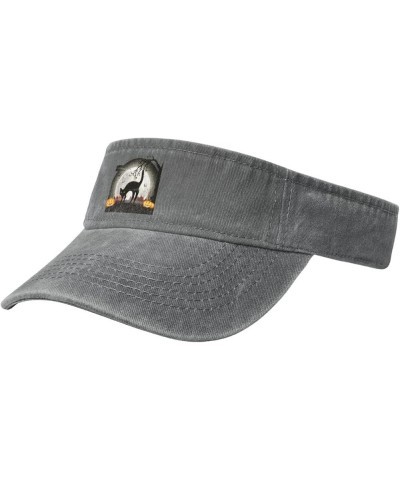 Crazy Cat Sun Visor Hats for Women Men Sun Hat Vintage Golf Hat Adjustable Baseball Cap Gray $12.13 Visors