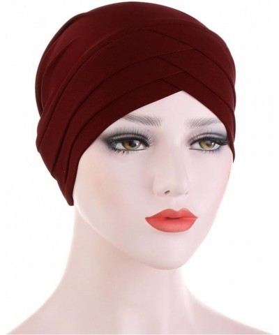 Women Head Wrap African Turban Hats Head Wraps for Black Women Rhinestones Turbans Beanie Cap Turban Women Turban Cap Red $7....