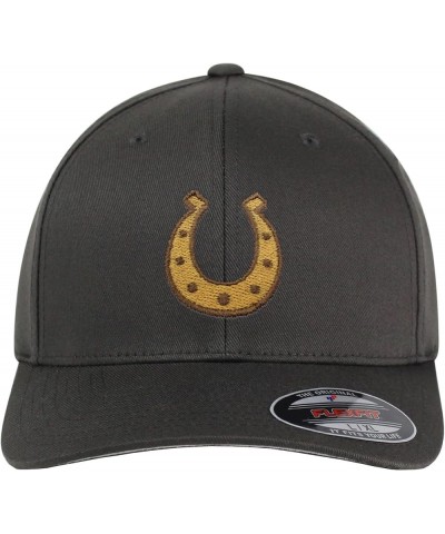 Flexfit Horseshoe Embroidered Baseball Cap Horse Cowboy Gray $16.19 Baseball Caps