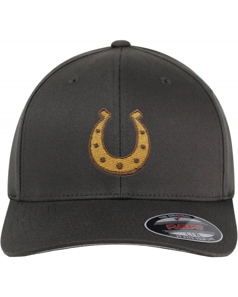 Flexfit Horseshoe Embroidered Baseball Cap Horse Cowboy Gray $16.19 Baseball Caps