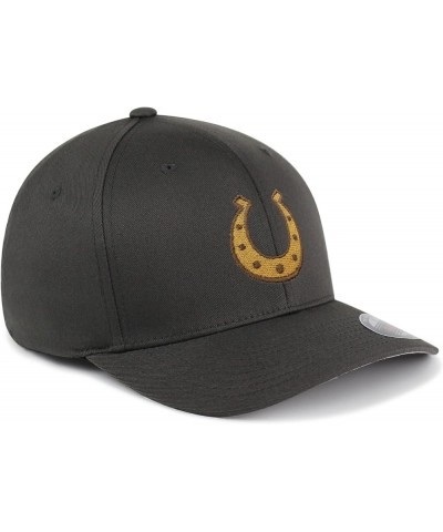 Flexfit Horseshoe Embroidered Baseball Cap Horse Cowboy Gray $16.19 Baseball Caps