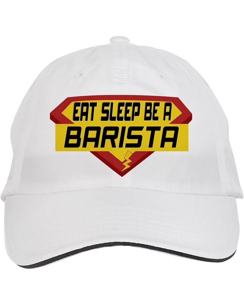 EAT Sleep BE A Barista Career Hat Adjustable Cap, DesT71 White $13.60 Baseball Caps