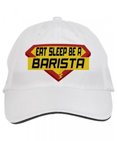 EAT Sleep BE A Barista Career Hat Adjustable Cap, DesT71 White $13.60 Baseball Caps