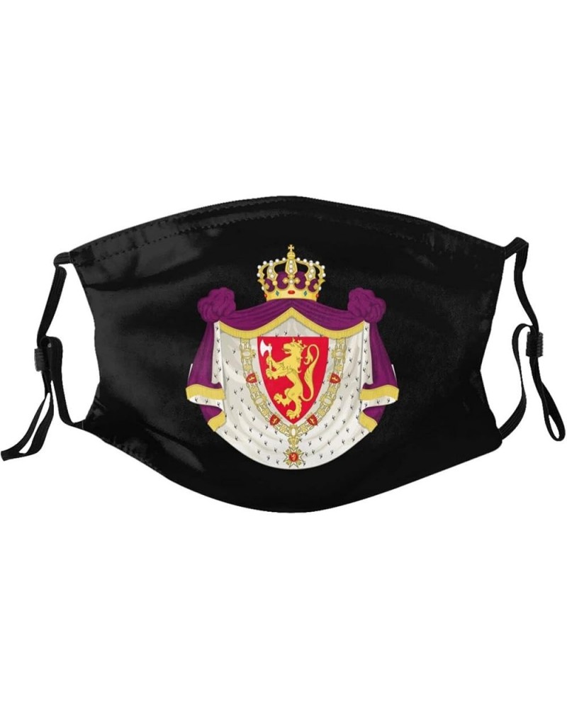 Coat of Arms of Norway Face Mask Washable Reusable Adults Breathable with 2 Filters Black $9.38 Balaclavas