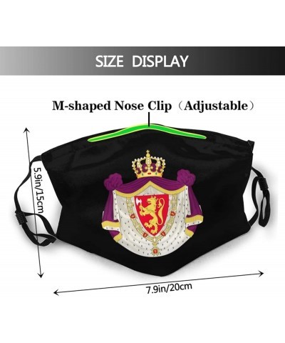 Coat of Arms of Norway Face Mask Washable Reusable Adults Breathable with 2 Filters Black $9.38 Balaclavas