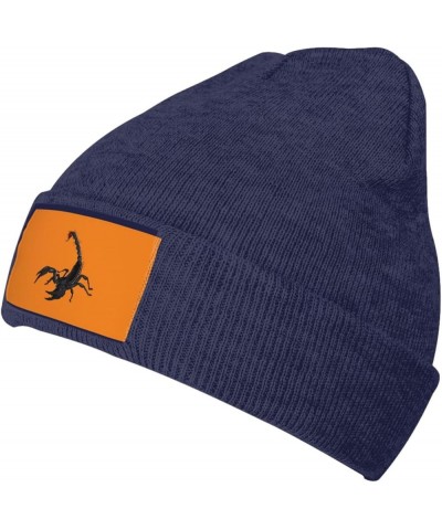 Scorpion Print Unisex Knitted Hat Daily Hat Birthday Theme Elasti Beanie Cap Outdoor Leisure Navy Blue $12.78 Skullies & Beanies