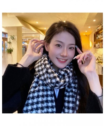 Scarfs Hat Women Fashion Long Shawl Grid Winter Warm Chidori GridLarge Scarf F $12.55 Scarves