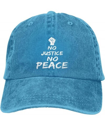 No Justice No Peace Cowboy Baseball Hat Adjustable Washable Cowboy Baseball Hat Unisex Black Blue $17.57 Cowboy Hats