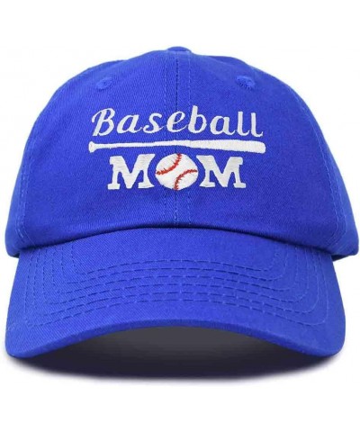 Baseball Mom Embroidered Dad Cap Cotton Hat Women Royal Blue $11.98 Baseball Caps