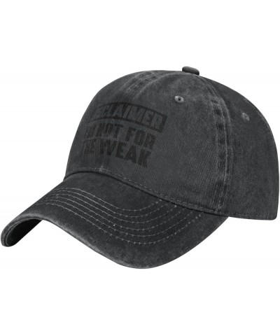 Men and Women Baseball Hats Adjustable I'm not for The weak Washed Denim Low Profile Dad Hat Black $10.11 Baseball Caps