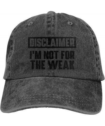 Men and Women Baseball Hats Adjustable I'm not for The weak Washed Denim Low Profile Dad Hat Black $10.11 Baseball Caps