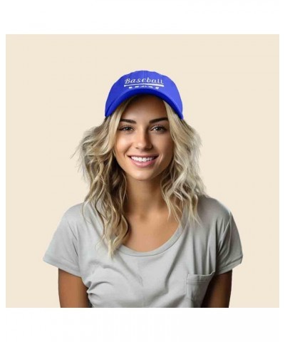 Baseball Mom Embroidered Dad Cap Cotton Hat Women Royal Blue $11.98 Baseball Caps