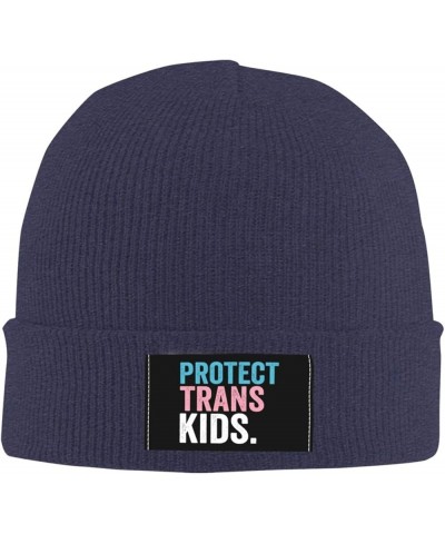 Protect Trans Kids Transgender Beanie Hat Men Winter Knit Hat Women Slouchy Skull Cap Knitted Hat Hedging Hat Black Navy Blue...