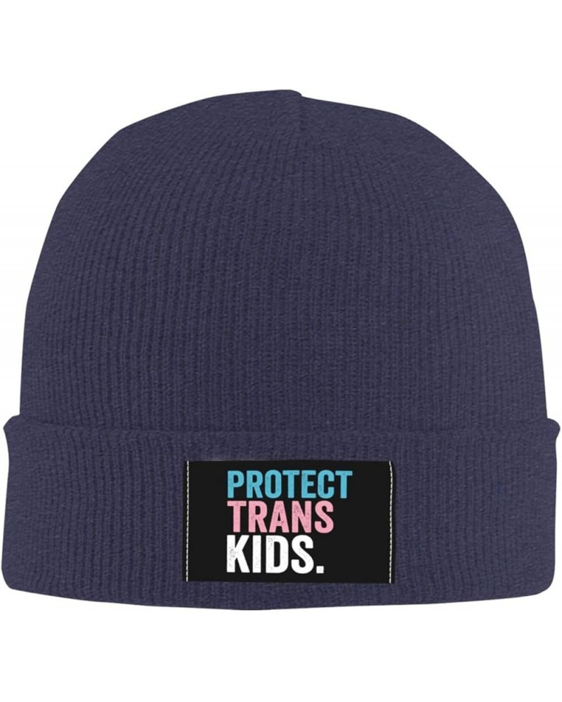 Protect Trans Kids Transgender Beanie Hat Men Winter Knit Hat Women Slouchy Skull Cap Knitted Hat Hedging Hat Black Navy Blue...