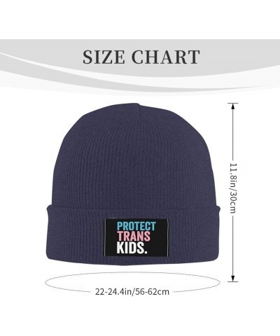 Protect Trans Kids Transgender Beanie Hat Men Winter Knit Hat Women Slouchy Skull Cap Knitted Hat Hedging Hat Black Navy Blue...