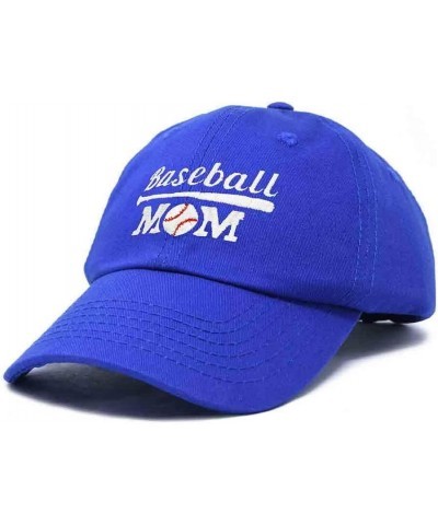 Baseball Mom Embroidered Dad Cap Cotton Hat Women Royal Blue $11.98 Baseball Caps