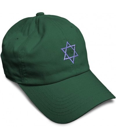 Soft Baseball Cap Star of David Blue Jewish Other Religion Cotton Embroidered Dad Hats for Men & Women Forest Green Design On...