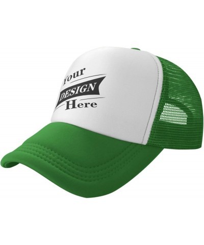 Custom Cap Your Custom Here,Custom Photo Hats,Custom Hat Design Your Own Classic Mens Womens Trucker Hat Green-16 $7.63 Baseb...