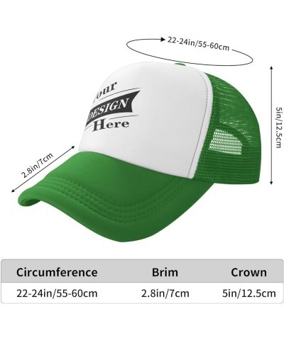 Custom Cap Your Custom Here,Custom Photo Hats,Custom Hat Design Your Own Classic Mens Womens Trucker Hat Green-16 $7.63 Baseb...