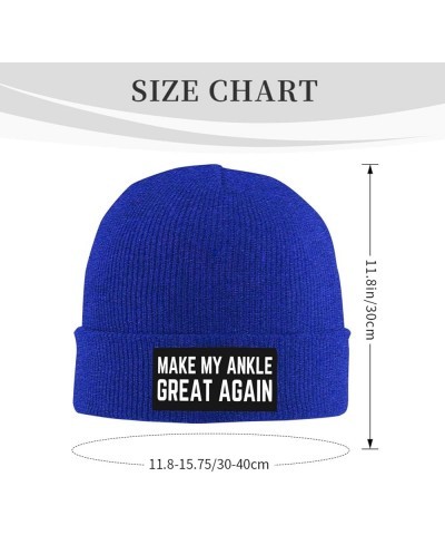 Make My Ankle Great Again Beanie Men Women Warm Knit Hat Winter Cap Blue $12.75 Skullies & Beanies