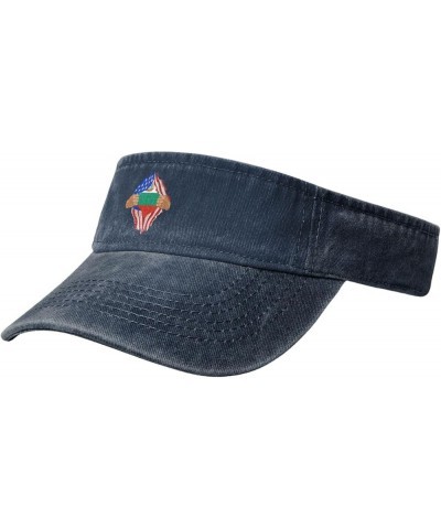 Hand Tear Flag of Bulgaria Sun Visor Hats for Women Men Adjustable Cotton Sun Hat Golf Cap Navy Blue $10.27 Visors