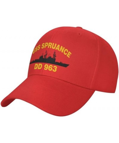 USS Spruance DD 963 Flag-Baseball Caps Denim Hats Cowboy Knit hat Fisherman's hat Red $14.56 Baseball Caps