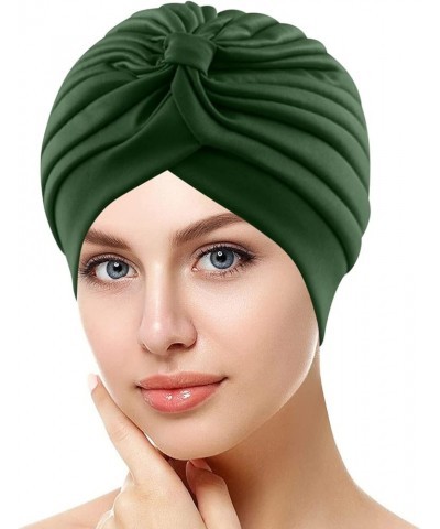 Ladies Fall Head Scarf Womens Large Elastic Solid Comfort Flat Hat Monochrome Fashion Headband Hat Womens Hat Green One Size ...