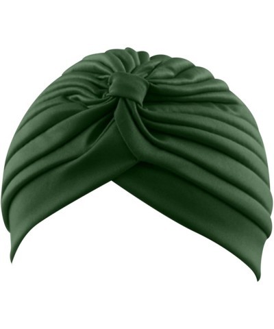 Ladies Fall Head Scarf Womens Large Elastic Solid Comfort Flat Hat Monochrome Fashion Headband Hat Womens Hat Green One Size ...