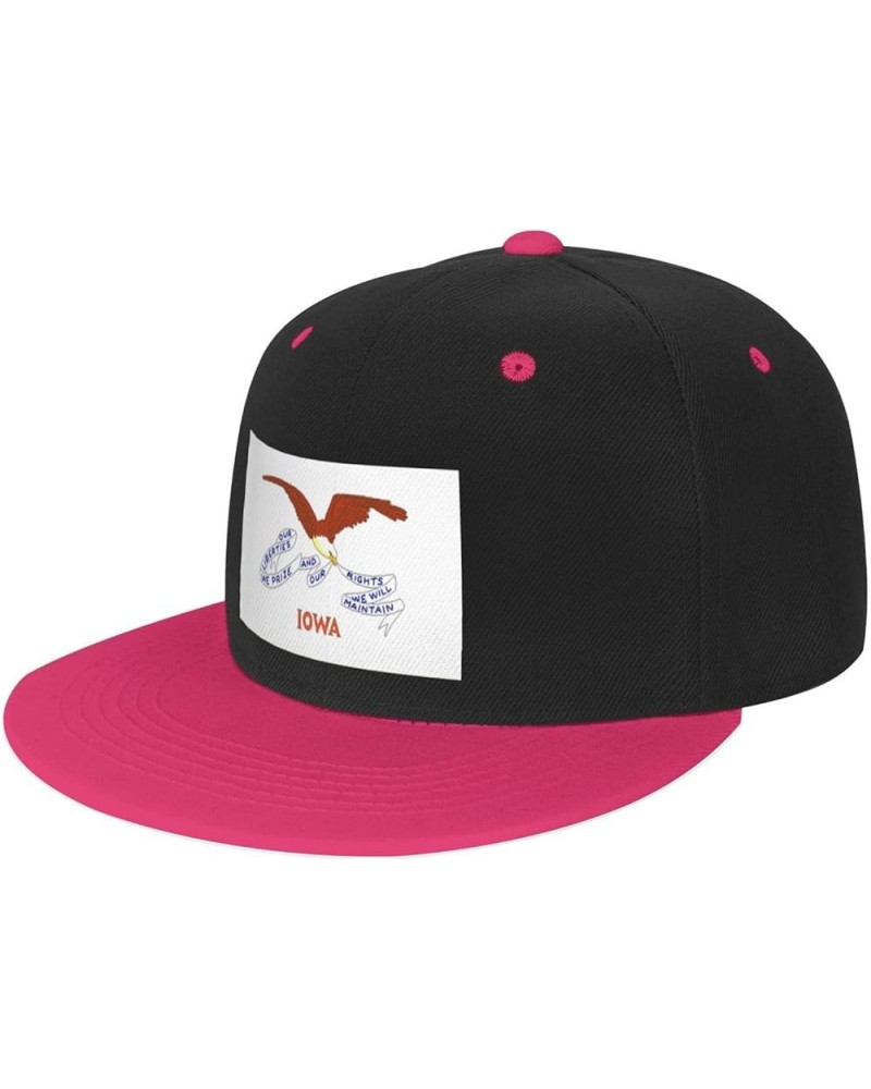 Flag of Iowa (1917-1921) Baseball Cap for Men Women Snapback Hat Adjustable Flat Bill Hats Pink $12.11 Baseball Caps