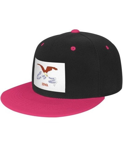 Flag of Iowa (1917-1921) Baseball Cap for Men Women Snapback Hat Adjustable Flat Bill Hats Pink $12.11 Baseball Caps