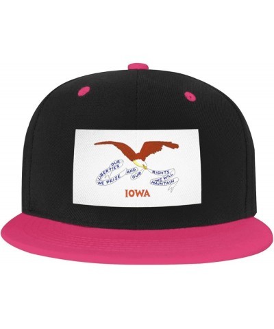 Flag of Iowa (1917-1921) Baseball Cap for Men Women Snapback Hat Adjustable Flat Bill Hats Pink $12.11 Baseball Caps