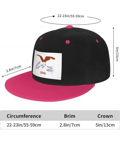 Flag of Iowa (1917-1921) Baseball Cap for Men Women Snapback Hat Adjustable Flat Bill Hats Pink $12.11 Baseball Caps