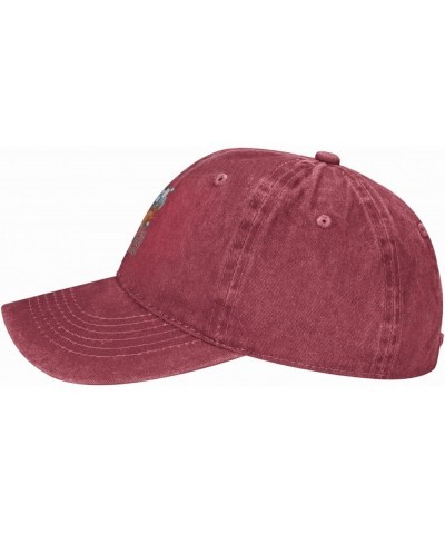 Vintage Washed Baseball Cap Dad Hat Adjustable Trucker Hat for Women Men Black Red $11.39 Baseball Caps