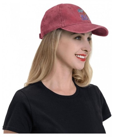 Vintage Washed Baseball Cap Dad Hat Adjustable Trucker Hat for Women Men Black Red $11.39 Baseball Caps