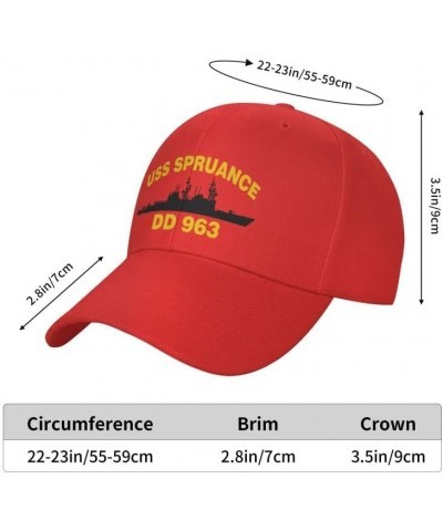 USS Spruance DD 963 Flag-Baseball Caps Denim Hats Cowboy Knit hat Fisherman's hat Red $14.56 Baseball Caps